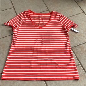Red and white striped t-shirt